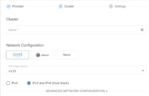 Dual Stack Configuration during cluster creation process