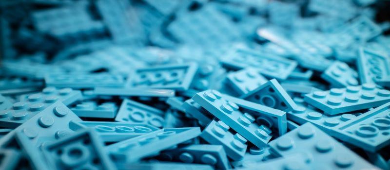 pile of blue lego bricks