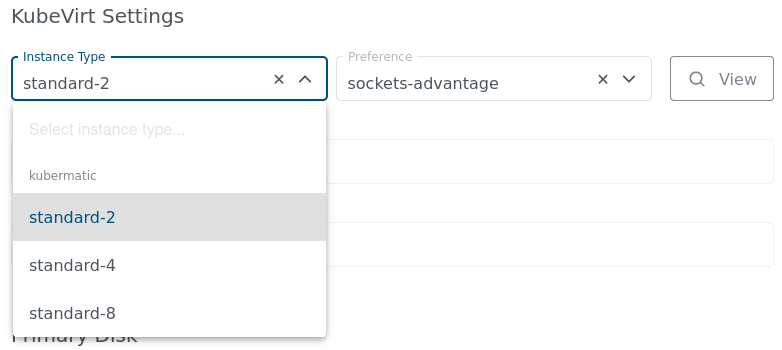 Virtual Machine Instance Type and Preference