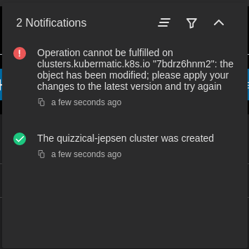 New error notification