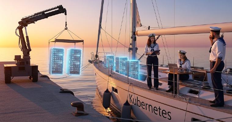 a ship with containers in the harbour